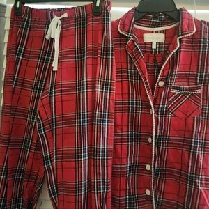 VTG Pair Of Victoria Secret Pajama Xmas Plaid Size XS